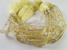 Lemon Quartz Concave Cut Pipe Beads