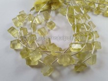 Lemon Quartz Faceted Fancy Nugget Beads