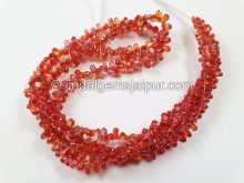 Red Songea Sapphire Faceted Drop Beads