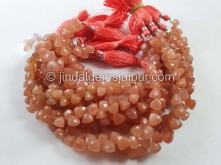 Peach Moonstone Faceted Trillion Beads