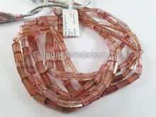 Pink Tourmaline Cut Pipe Shape Beads