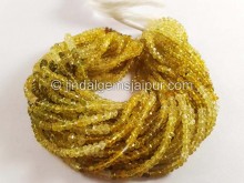 Yellow Diopside Faceted Roundelle Beads