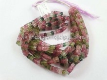 Tourmaline Faceted Tyre Beads
