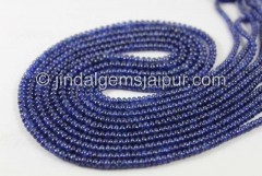 Natural Untreated Blue Sapphire Smooth Roundelle Beads