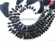 Black spinel Faceted Dew Drops Shape Beads