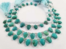 Turquoise Carved Leaf Shape Beads