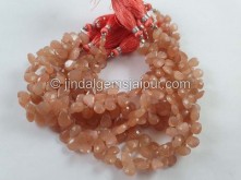 Peach Moonstone Faceted Pear Beads