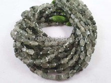 Green Rutile Faceted Nugget Beads