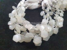 White Moonstone Faceted Pentagon Beads