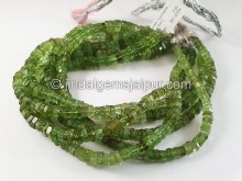 Green Tourmaline Cut Bolt Shape Beads