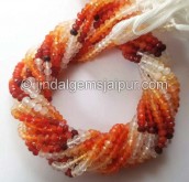 Fire Opal Faceted Roundelle Shape Beads