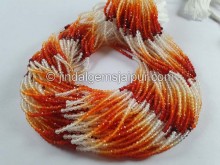 Fire Opal Faceted Round Beads