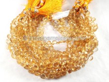 Citrine Faceted Heart Shape Beads