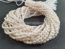 White Smooth Rice Pearl Beads