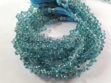Natural Blue Zircon Faceted Drops Shape Beads