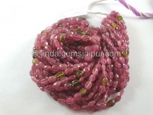 Pink Rubellite Tourmaline Faceted Oval Beads