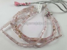 Baby Pink Tourmaline Pipe Shape Beads