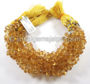Citrine Faceted Drops Shape Beads Citrine Faceted Drops Shape Beads