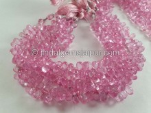 Pink Topaz Faceted Drops Beads