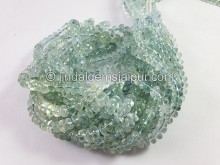 Aquamarine Shaded Smooth Roundelle Shape Beads