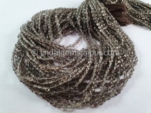 Smoky Faceted Coin Beads