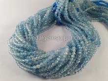 Aquamarine Faceted Round Beads