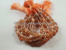 Peach Moonstone Faceted Star Beads