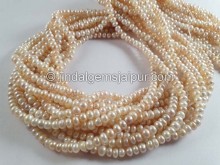 Rose Gold Pearl Smooth Roundelle Beads