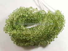Basil Green Tourmaline Faceted Drops Beads