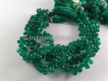Green Onyx Faceted Drops Beads