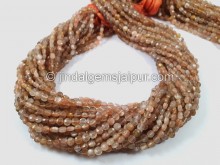Peach Moonstone Faceted Coin Beads