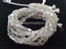 White Moonstone Faceted Nugget Beads