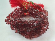 Garnet Faceted Drops Beads