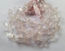 Rose Quartz Faceted Fancy Nugget Beads