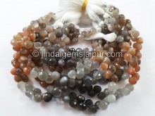 Multi Moonstone Faceted Onion Beads