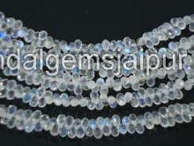 White Rainbow Faceted Drops Shape Beads