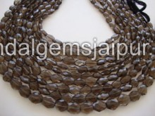 Smokey Faceted Oval Shape Beads