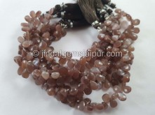 Chocolate Moonstone Faceted Pear Beads