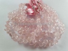 Rose Quartz Faceted Trillion Beads