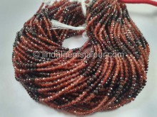 Garnet Shaded Faceted Roundelle Beads