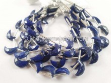 Lapis Faceted Moon Shape Beads