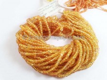 Yellow Orange Sapphire Smooth Roundelle Beads