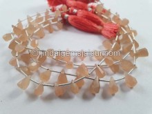 Peach Moonstone Fancy Cut Drops Beads