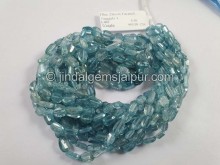 Natural Blue Zircon Shaded Faceted Nugget Beads