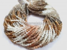 Multi Moonstone Shaded Faceted Coin Beads
