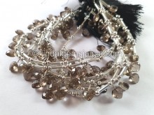Smoky Fancy Faceted Heart Beads