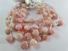 Pink Opal Carved Heart Beads