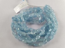 Milky Aquamarine Faceted Oval Beads