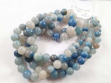 Blue Lazulite In Quartz Round Balls Beads