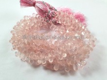Rose Quartz Faceted Drops Beads